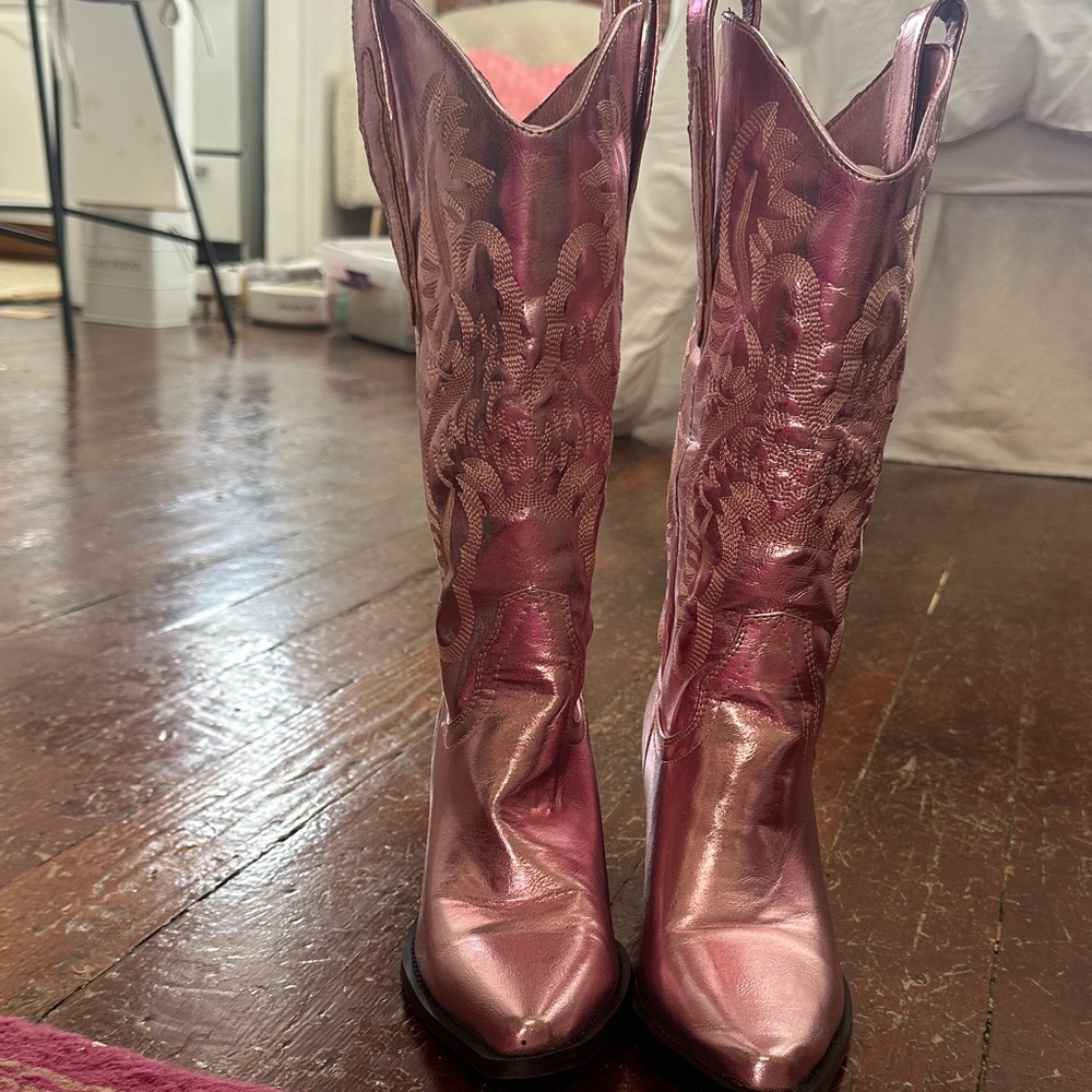 Billini Metallic Pink Heeled Boots